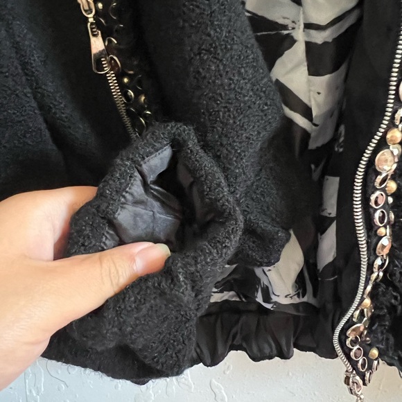 Unbranded bejeweled wool mix jacket coat oversized Size L - Picture 5 of 7